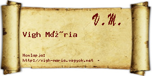 Vigh Mária névjegykártya